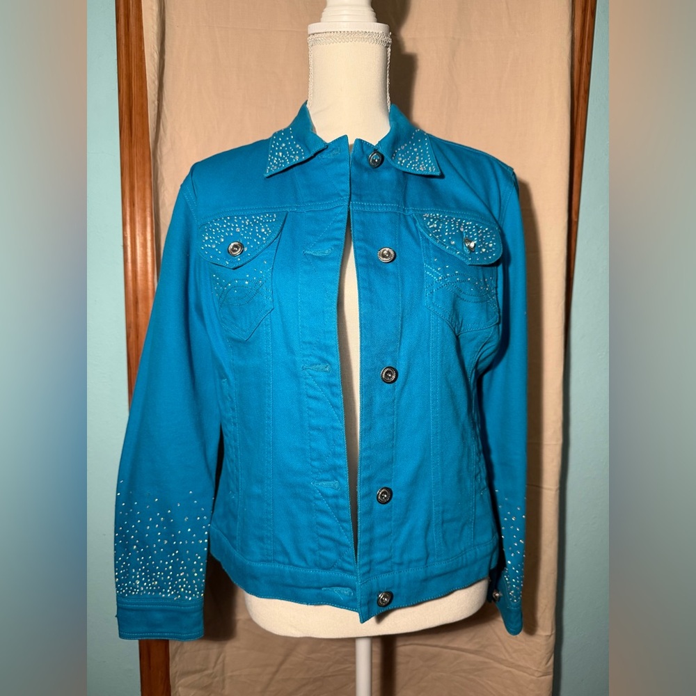 Turquoise Ethyl Denim jacket